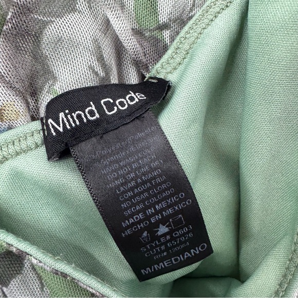 Mind code dress cinched stretchy mesh sexy flowers π Floral Green Dress - Picture 7 of 10